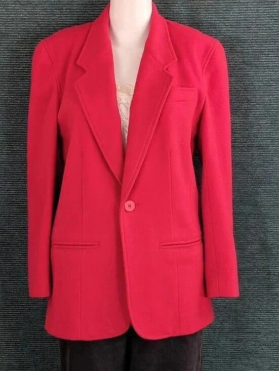 Lizwear petites Jackets & Blazers - Vintage Lizwear Petites  Red Wool Blend Jacket